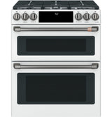 Caf(eback)(TM) 30" Smart Slide-In, Front-Control, Gas Double-Oven Range with Convection - (CGS750P4MW2)