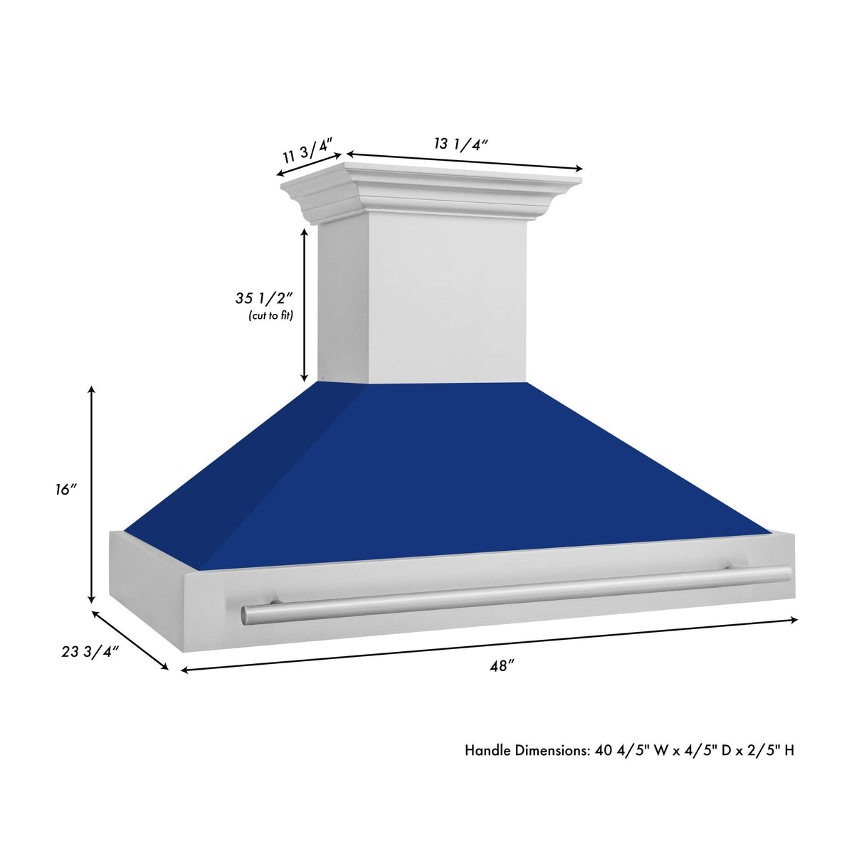 ZLINE 48 in. DuraSnow Stainless Steel Range Hood with Colored Shell Options (8654SNX-48) [Color: DuraSnow Stainless Steel] - (8654SNX48)