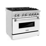 ZLINE 36 in. Dual Fuel Range with Gas Stove and Electric Oven in Stainless Steel (RA36) [Color: White Matte] - (RAWM36)