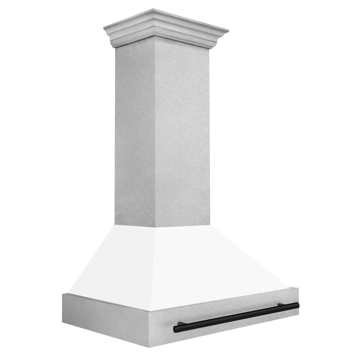 36 in. ZLINE Autograph Edition DuraSnow Stainless Steel Range Hood with White Matte Shell and Accented Handle (8654SNZ-WM36) [Color: Matte Black] - (8654SNZWM36MB)