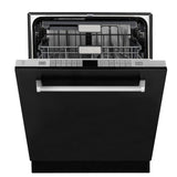 ZLINE 24" Monument Series 3rd Rack Top Touch Control Dishwasher with Stainless Steel Tub, 45dBa (DWMT-24) [Color: Black Matte] - (DWMTBLM24)