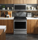 GE Profile(TM) 30" Smart Slide-In Electric Convection Fingerprint Resistant Range with No Preheat Air Fry - (PSS93YPFS)