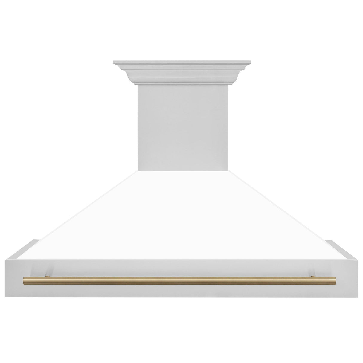 ZLINE 48 in. Autograph Edition Stainless Steel Range Hood with White Matte Shell and Handle (8654STZ-WM48) [Color: Champagne Bronze] - (8654STZWM48CB)