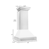 ZLINE 30 in. DuraSnow Stainless Steel Range Hood with Color Shell Options (8654SNX-30) [Color: White Matte] - (8654SNXWM30)