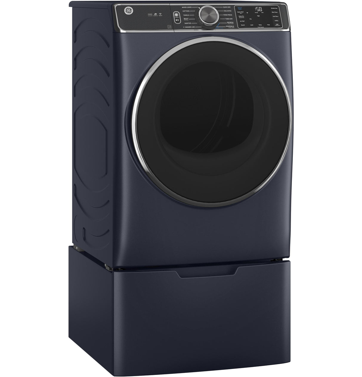 GE(R) ENERGY STAR(R) 7.8 cu. ft. Capacity Smart Front Load Electric Dryer with Steam and Sanitize Cycle - (GFD85ESPNRS)