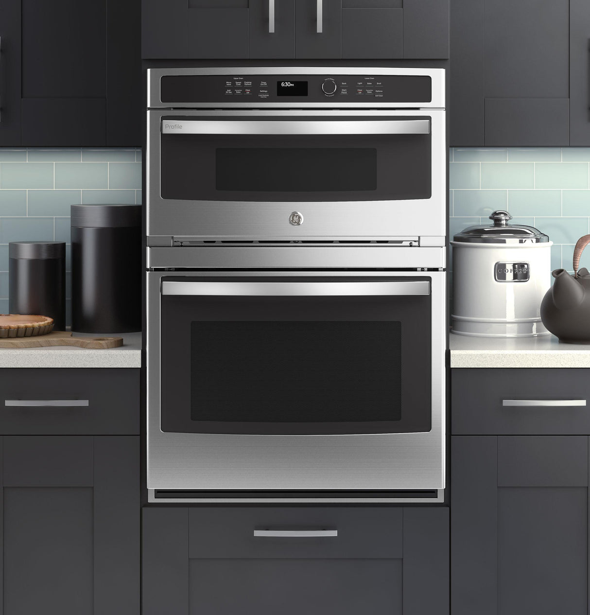 GE Profile(TM) 30 in. Combination Double Wall Oven with Convection and Advantium(R) Technology - (PT9800SHSS)