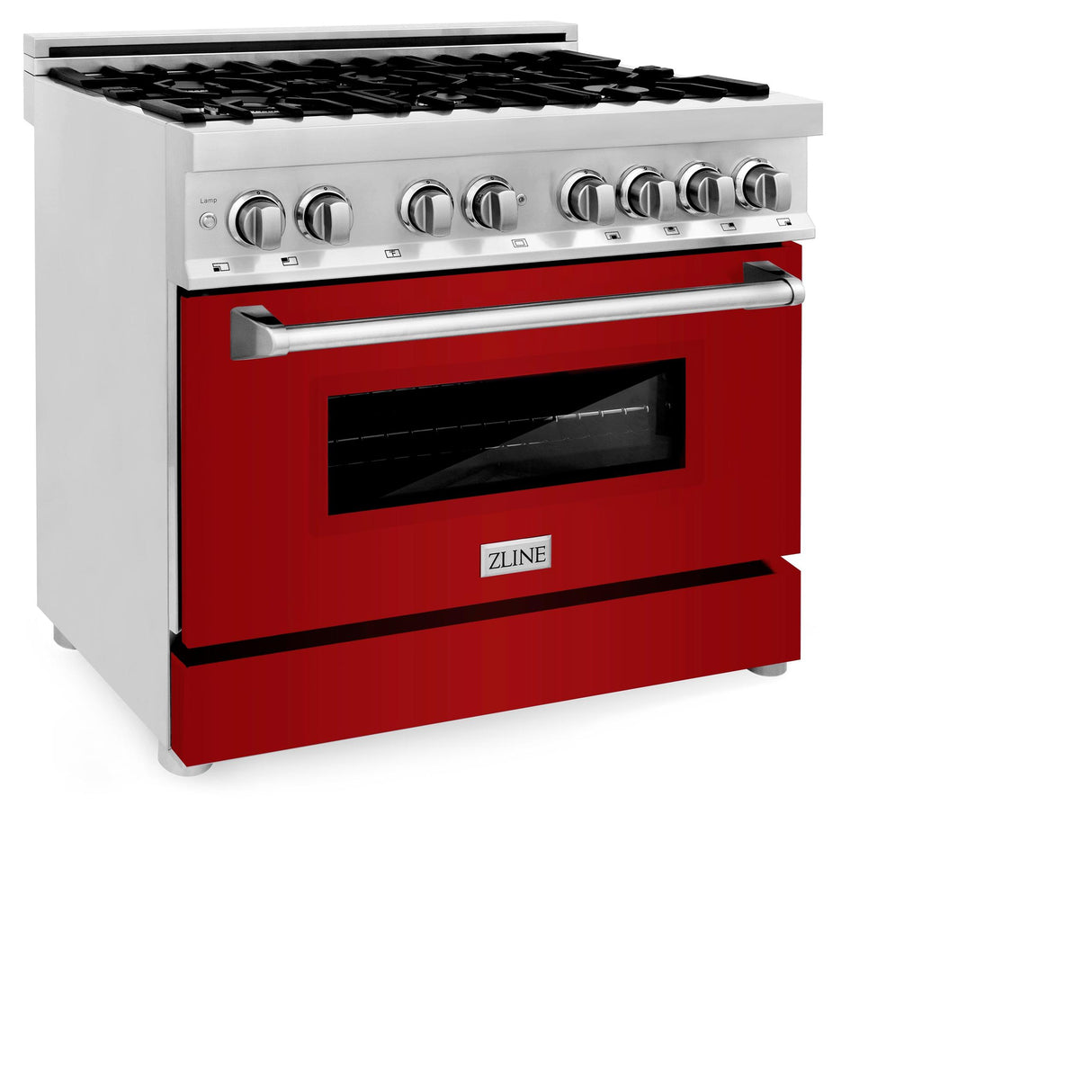 ZLINE 36 in. Dual Fuel Range with Gas Stove and Electric Oven in Stainless Steel (RA36) [Color: Red Gloss] - (RARG36)