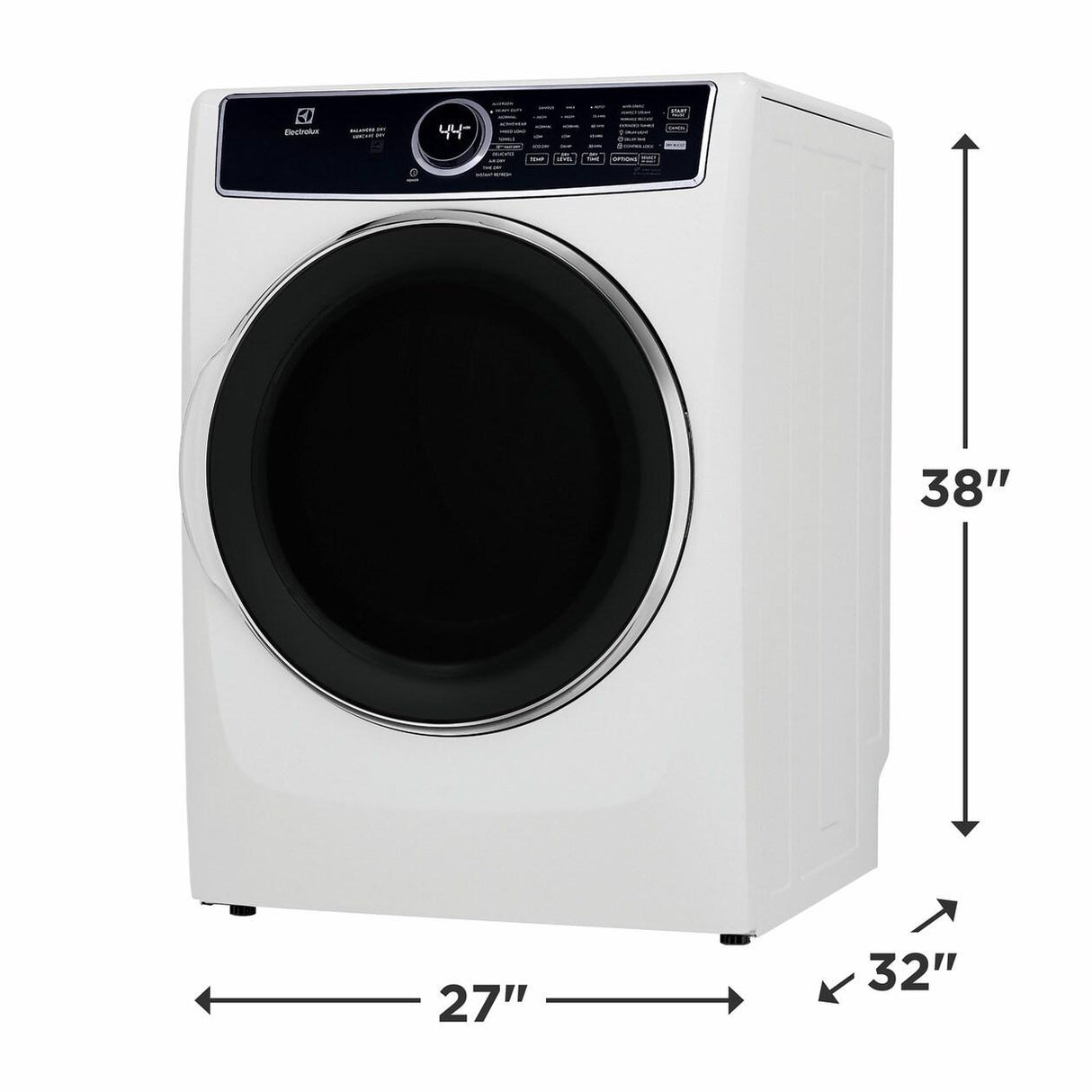 Electrolux Front Load Perfect Steam(TM) Electric Dryer with Balanced Dry(TM) and Instant Refresh - 8.0 Cu. Ft. - (ELFE7637AW)