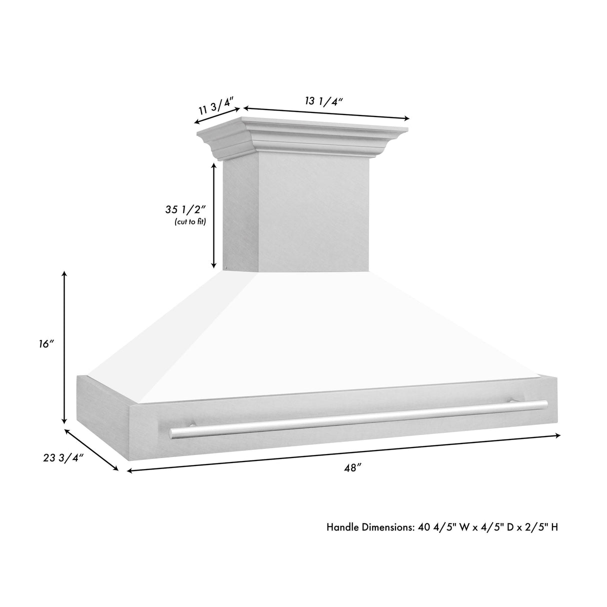 ZLINE 48 in. DuraSnow Stainless Steel Range Hood with Colored Shell Options (8654SNX-48) [Color: White Matte] - (8654SNXWM48)