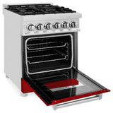 ZLINE 24 in. Professional Dual Fuel Range with Color Door Options (RA24) [Color: Red Gloss] - (RARG24)