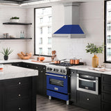 ZLINE 30 in. Stainless Steel Range Hood with Colored Shell Options and Stainless Steel Handle (8654STX-30) [Color: Blue Gloss] - (8654STXBG30)