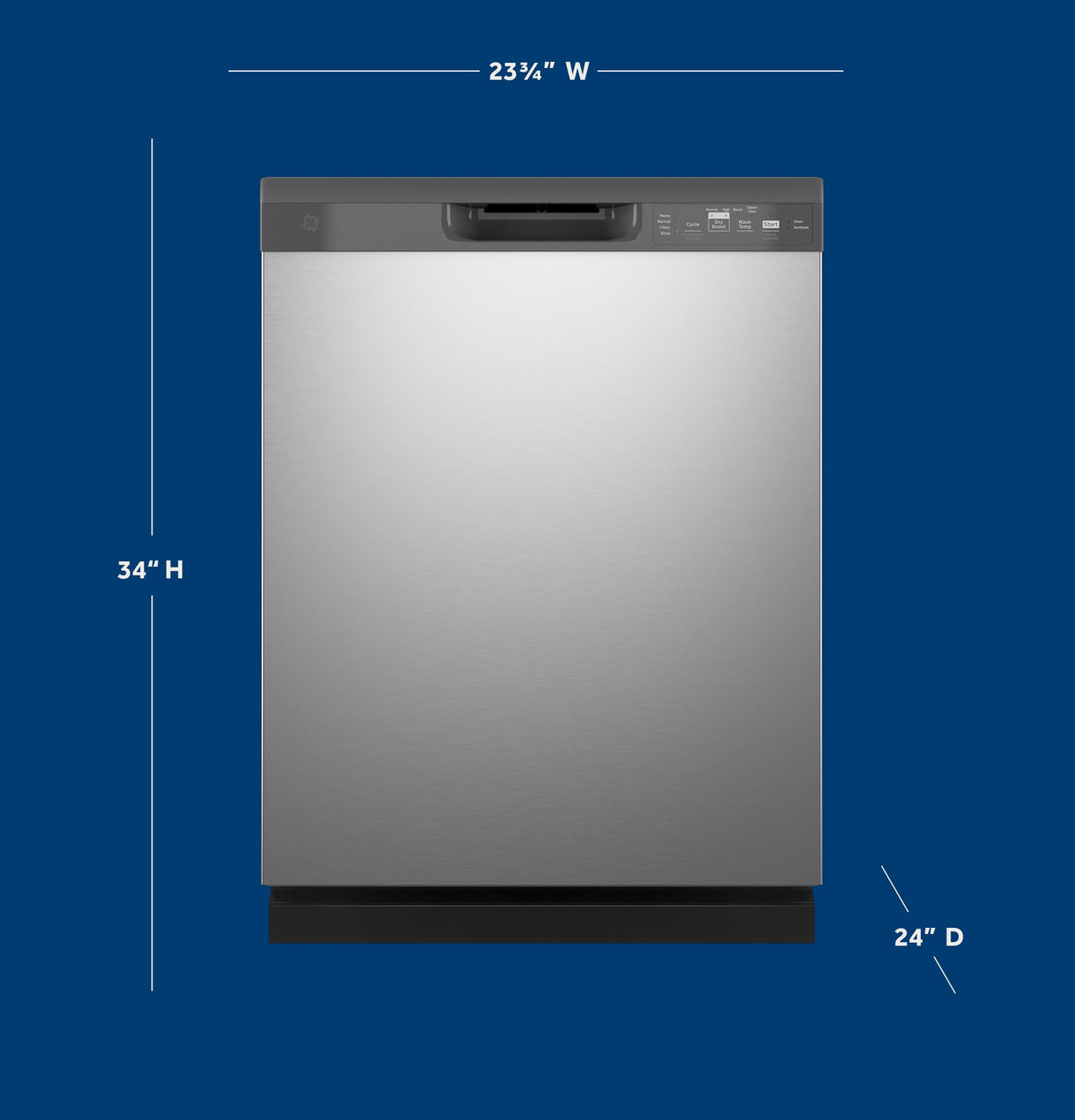 GE(R) ENERGY STAR(R) Dishwasher with Front Controls - (GDF535PSRSS)