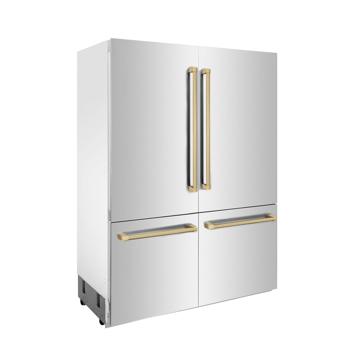 ZLINE 60" Autograph Edition 32.2 cu. ft. Built-in 4-Door French Door Refrigerator with Internal Water and Ice Dispenser in Stainless Steel with Champagne Bronze Accents (RBIVZ-304-60-CB) - (RBIVZ30460CB)