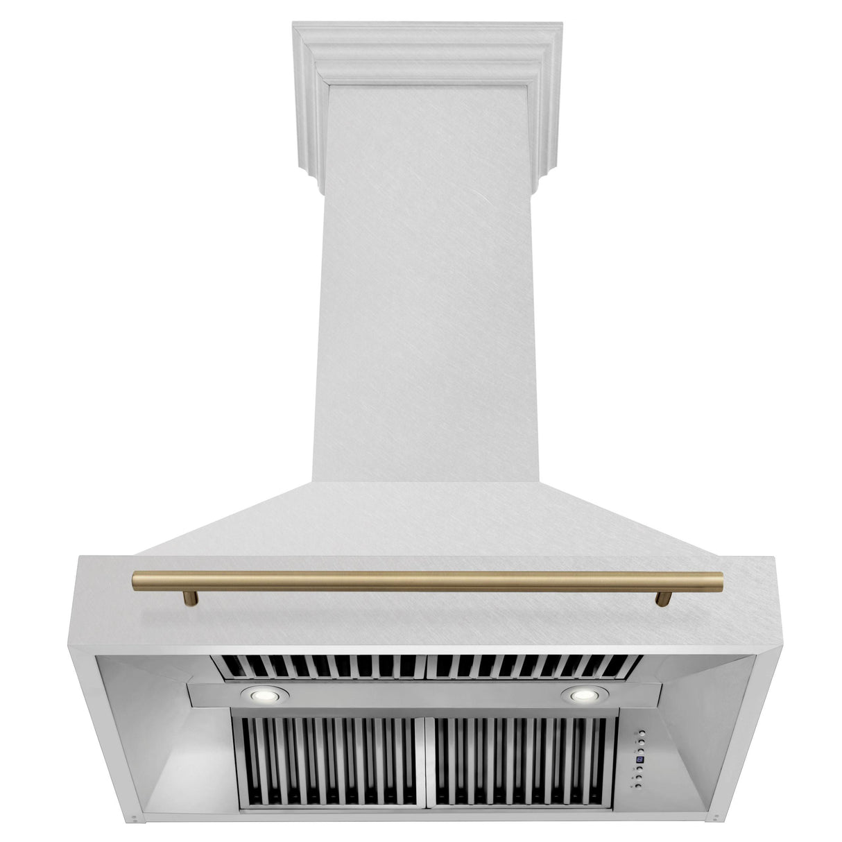 36 in. ZLINE Autograph Edition DuraSnow Stainless Steel Range Hood with Stainless Steel Shell and Colored Handle (8654SNZ-36) [Color: Champagne Bronze] - (8654SNZ36CB)