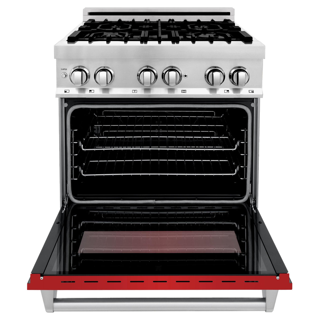 ZLINE 30 in. Dual Fuel Range with Gas Stove and Electric Oven in Stainless Steel (RA30) [Color: Red Matte] - (RARM30)