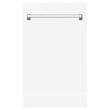 ZLINE 18" Tallac Series 3rd Rack Top Control Dishwasher with Traditional Handle, 51dBa [Color: White Matte] - (DWVWM18)