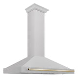 ZLINE 48 in. Autograph Edition Convertible Fingerprint Resistant DuraSnow' Stainless Steel Range Hood with Champagne Bronze Handle (KB4SNZ-48-CB) [Color: Gold Accents] - (KB4SNZ48G)