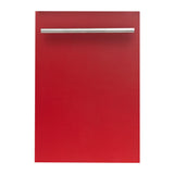 ZLINE 18 in. Compact Top Control Dishwasher with Stainless Steel Tub and Modern Style Handle, 52 dBa (DW-18) [Color: Red Gloss] - (DWRGH18)