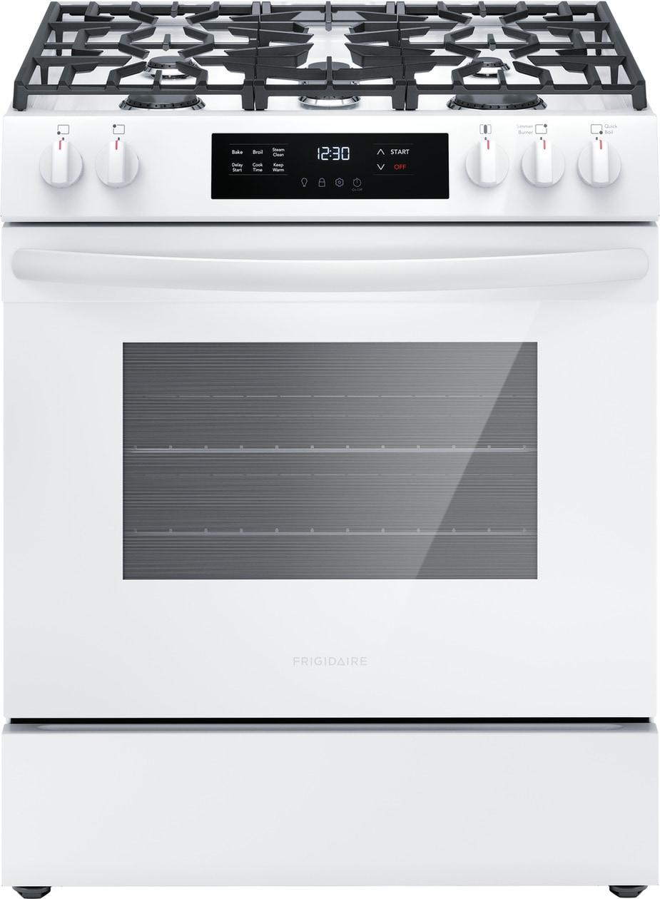 Frigidaire 30" Front Control Gas Range with Quick Boil - (FCFG3062AW)