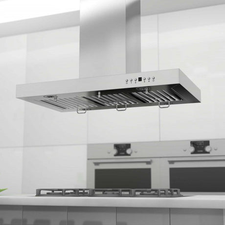 ZLINE Convertible Vent Island Mount Range Hood in Stainless Steel (KE2i) - (KE2I42)