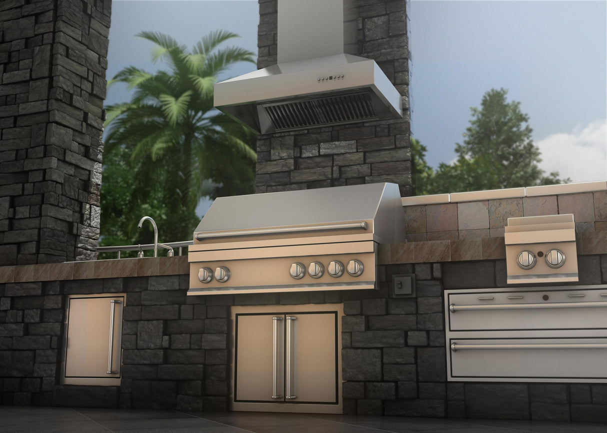 ZLINE Outdoor Wall Mount Range Hood in Outdoor Approved Stainless Steel (667-304) - (66730442)