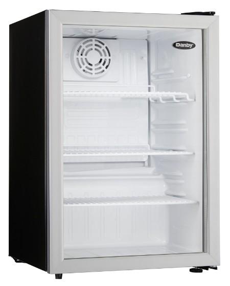 Danby 2.6 cu. ft. Compact Glass Door Fridge in Platinum - (DAG026A1BDB)