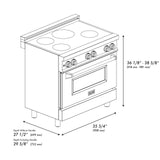 ZLINE 36" 4.6 cu. ft. Induction Range with a 5 Element Stove and Electric Oven in Stainless Steel (RAIND-36) [Color: Stainless Steel] - (RAIND36)