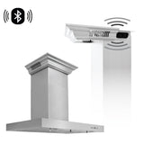 ZLINE Wall Mount Range Hood In Stainless Steel With Built-In ZLINE CrownSound Bluetooth Speakers (KECRN-BT) - (KECRNBT36)