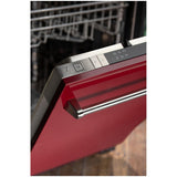 ZLINE 18 in. Compact Top Control Dishwasher with Stainless Steel Tub and Traditional Handle, 52dBa (DW-18) [Color: Red Gloss] - (DWRG18)