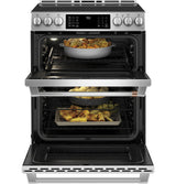 Caf(eback)(TM) 30" Smart Slide-In, Front-Control, Induction and Convection Double-Oven Range - (CHS950P2MS1)