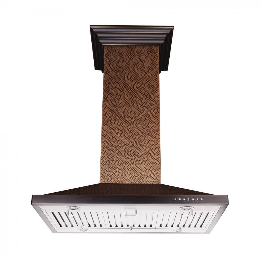 ZLINE Designer Series Hand Hammered Copper Island Mount Range Hood (8GL2Hi) - (8GL2HI30)