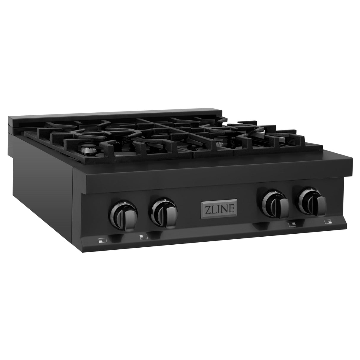 ZLINE 30 in. Porcelain Rangetop in Black Stainless with 4 Gas Burners (RTB-30) Available with Brass Burners - (RTB30)