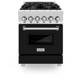 ZLINE 24 in. Professional Dual Fuel Range with Color Door Options (RA24) [Color: Black Matte] - (RABLM24)