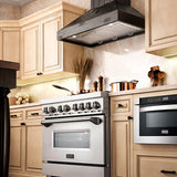 ZLINE Wooden Wall Mount Range Hood In Rustic Dark Finish - Includes Motor (KPDD) - (KPDD36)