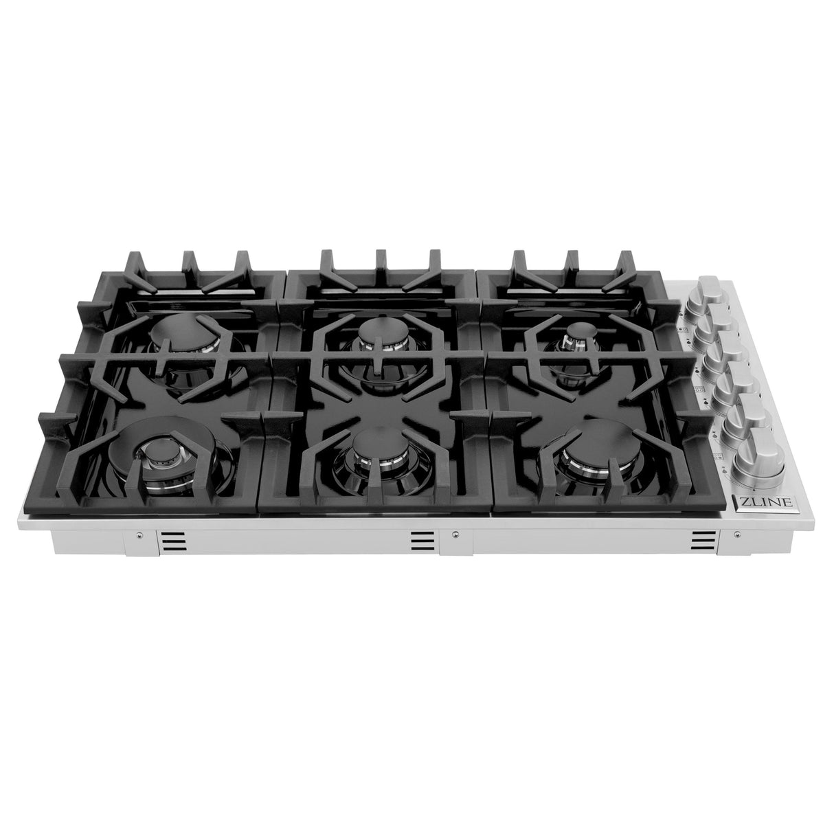 ZLINE Dropin Cooktop in Stainless Steel (Gas) (RC36-PBT) [Color: ZLINE 36" Gas Cooktop with 6 Gas Burners and Black Porcelain Top (RC36-PBT)] - (RC36PBT)