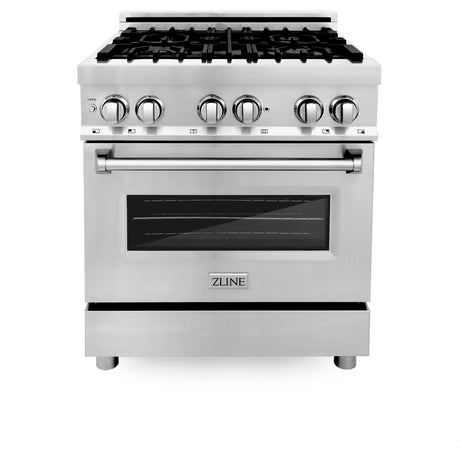 ZLINE 30" 4.0 cu. ft. Electric Oven and Gas Cooktop Dual Fuel Range with Griddle in Stainless Steel (RA-GR-30) - (RAGR30)