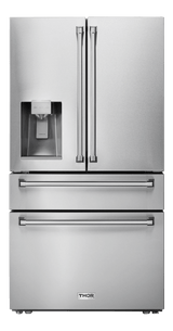 Thor Kitchen 36 Inch Professional French Door Refrigerator With Ice and Water Dispenser - Model Trf3601fd - (TRF3601FD)