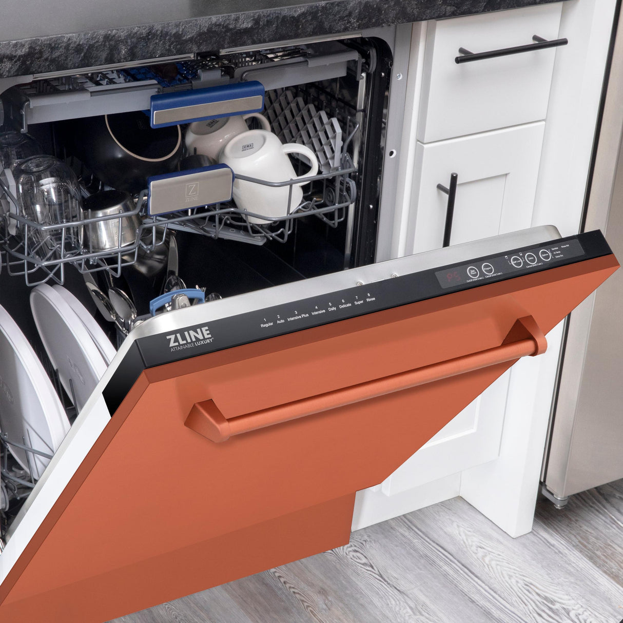 ZLINE 24" Tallac Series 3rd Rack Dishwasher with Traditional Handle, 51dBa (DWV-24) [Color: Copper] - (DWVC24)