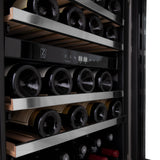 ZLINE 24" Autograph Edition Dual Zone 44-Bottle Wine Cooler in Stainless Steel with Wood Shelf and Champagne Bronze Accents (RWVZ-UD-24-CB) - (RWVZUD24CB)