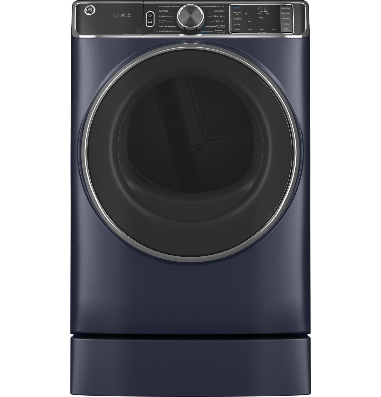 GE(R) ENERGY STAR(R) 7.8 cu. ft. Capacity Smart Front Load Electric Dryer with Steam and Sanitize Cycle - (GFD85ESPNRS)