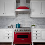 ZLINE Ducted DuraSnow Stainless Steel Range Hood with Red Gloss Shell (8654RG) - (8654RG30)