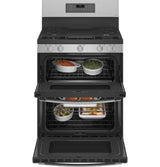 GE Profile(TM) 30" Free-Standing Gas Double Oven Convection Fingerprint Resistant Range with No Preheat Air Fry - (PGB965YPFS)