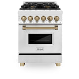 ZLINE Autograph Edition 30" 4.0 cu. ft. Dual Fuel Range with Gas Stove and Electric Oven in Stainless Steel with Accents (RAZ-30) [Color: Champagne Bronze] - (RAZ30CB)