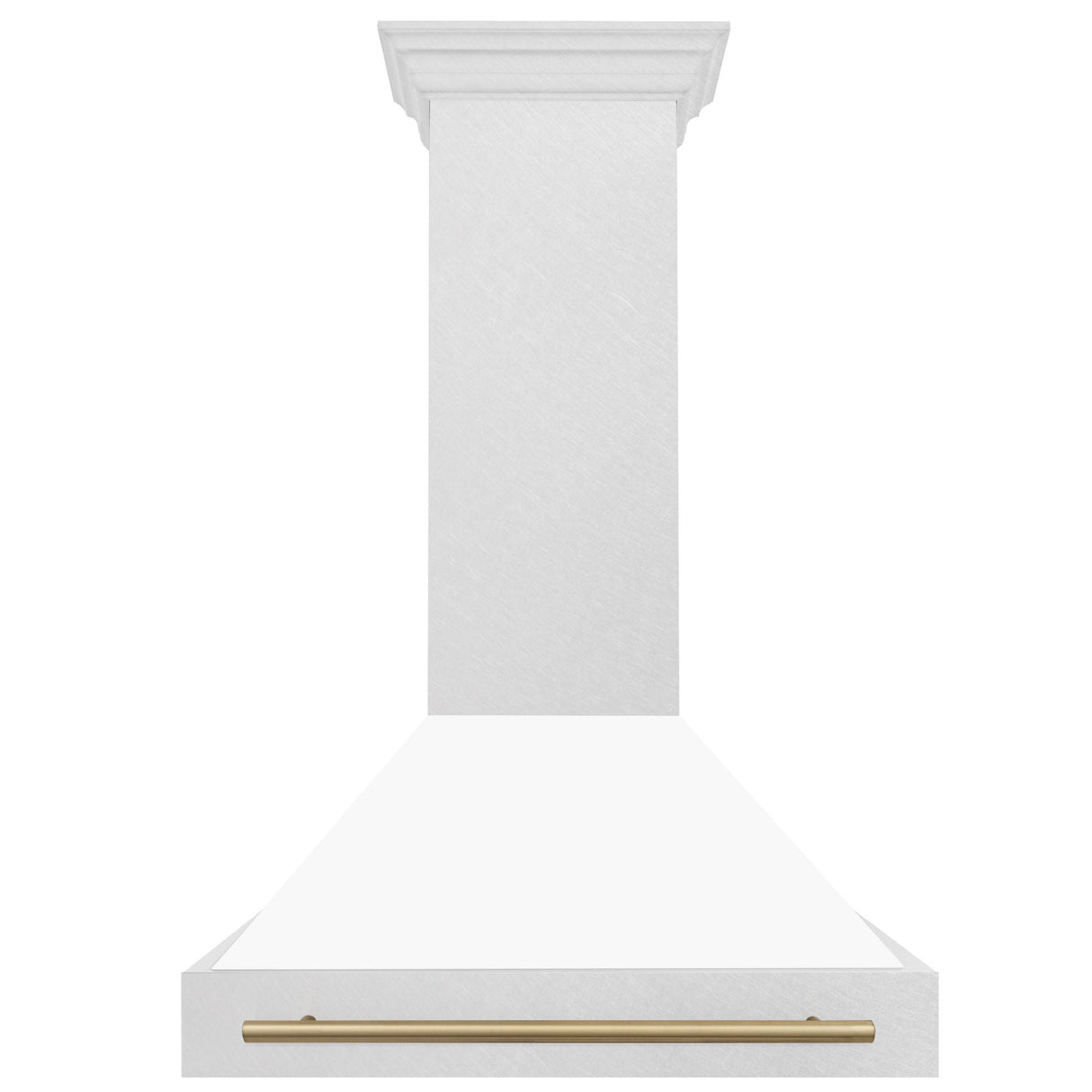 36 in. ZLINE Autograph Edition DuraSnow Stainless Steel Range Hood with White Matte Shell and Accented Handle (8654SNZ-WM36) [Color: Champagne Bronze] - (8654SNZWM36CB)