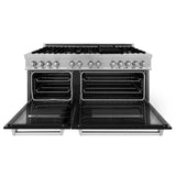 ZLINE 60 in. 7.4 cu. ft. Dual Fuel Range with Gas Stove and Electric Oven in DuraSnow Stainless Steel and Colored Door Options (RAS-60) [Color: DuraSnow Stainless Steel with Black Matte Door] - (RASBLM60)