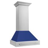 ZLINE 30 in. Stainless Steel Range Hood with Colored Shell Options and Stainless Steel Handle (8654STX-30) [Color: Blue Matte] - (8654STXBM30)