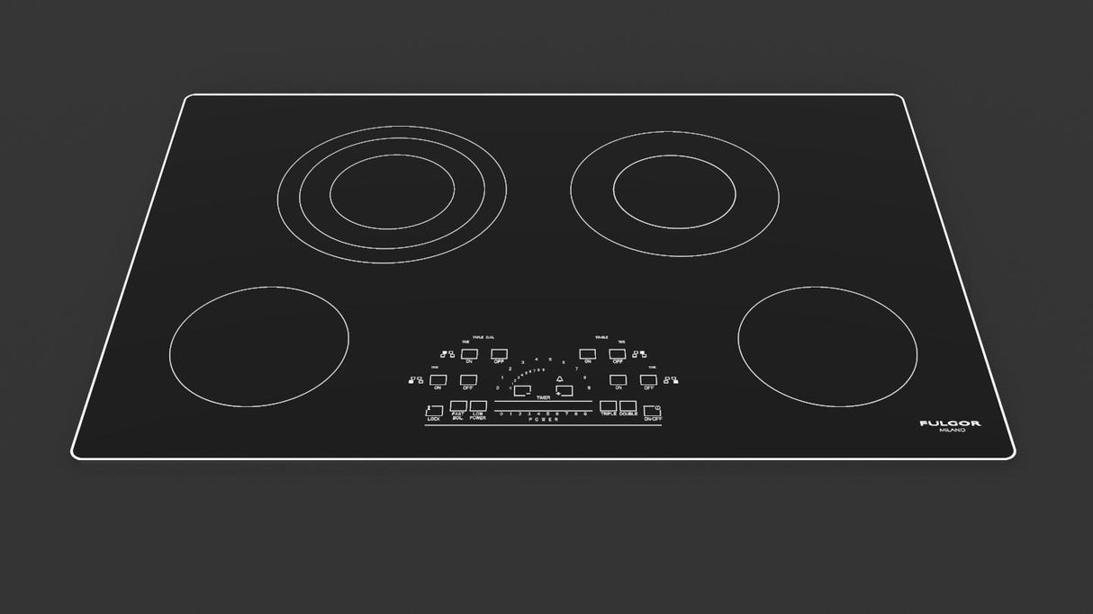 30" RADIANT COOKTOP WITH BRUSHED ALUMINUM TRIM - (F6RT30S2)