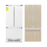 ZLINE 36" 19.6 cu. Ft. Panel Ready Built-In 3-Door French Door Refrigerator with Internal Water and Ice Dispenser (RBIV-36) - (RBIV36)