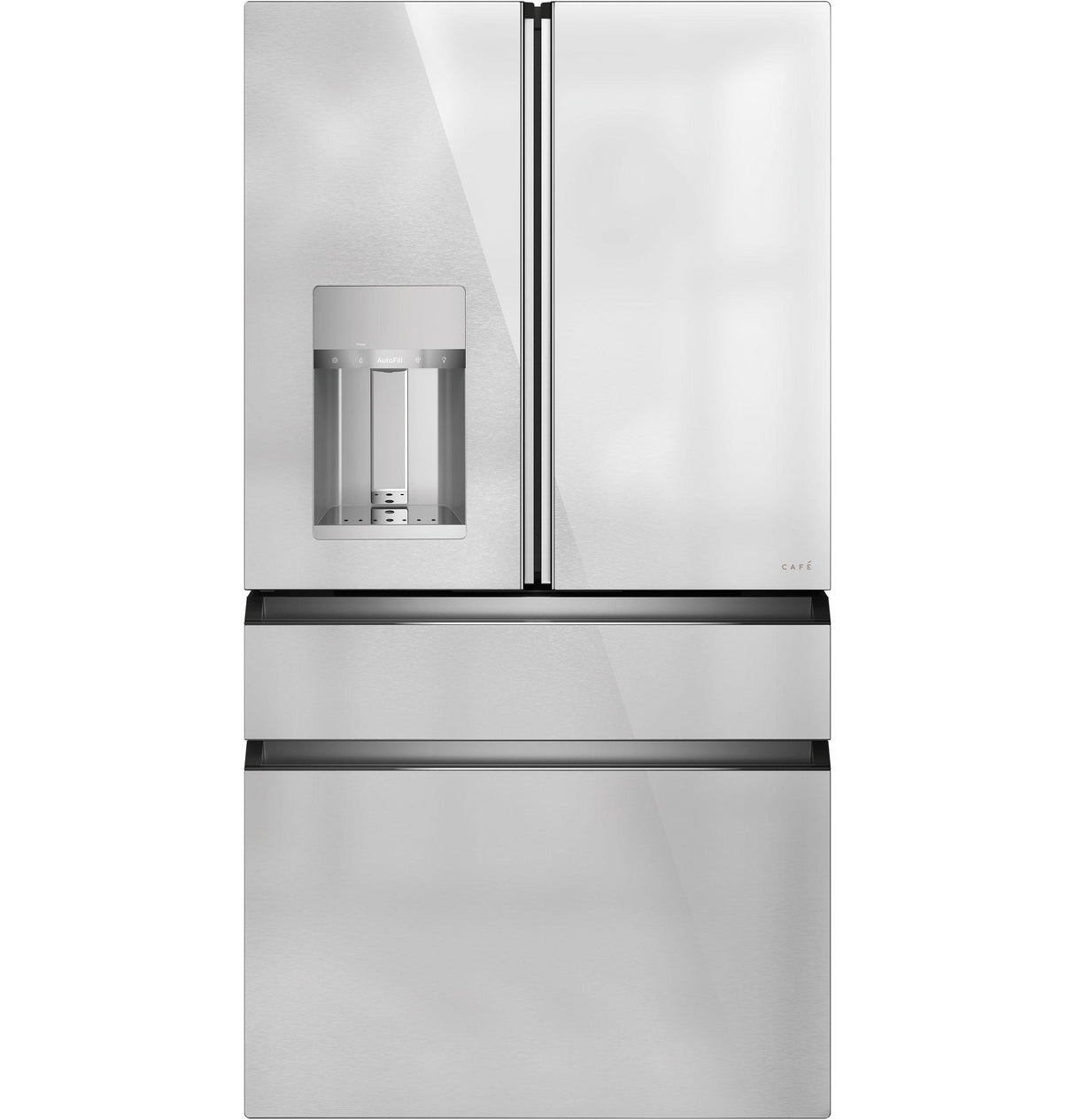 Caf(eback)(TM) ENERGY STAR(R) 22.3 Cu. Ft. Smart Counter-Depth 4-Door French-Door Refrigerator in Platinum Glass - (CXE22DM5PS5)