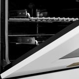 ZLINE Autograph Edition 30" 4.0 cu. ft. Dual Fuel Range with Gas Stove and Electric Oven in DuraSnow Stainless Steel with White Matte Door and Accents (RASZ-WM-30) [Color: Champagne] - (RASZWM30CB)